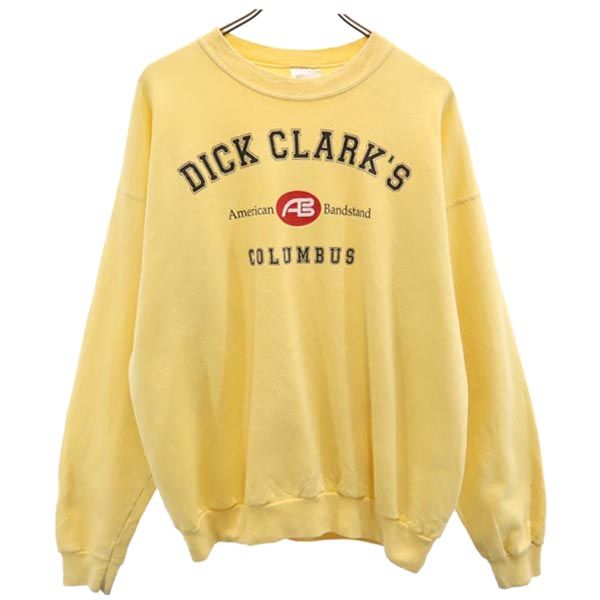 ヘインズ プリント 長袖 トレーナー L イエロー Hanes スウェット 裏起毛 メンズ