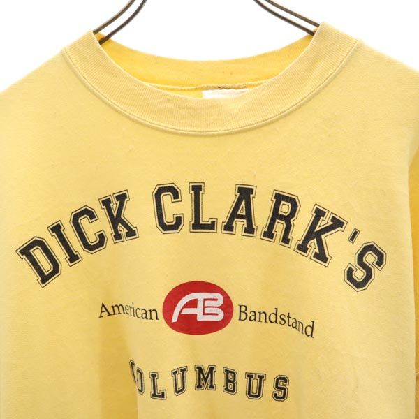 ヘインズ プリント 長袖 トレーナー L イエロー Hanes スウェット 裏起毛 メンズ