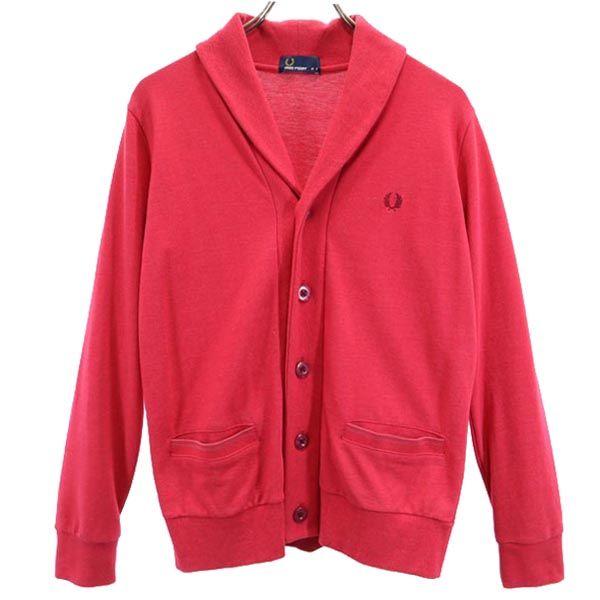 フレッドペリー 日本製 ショールカラー ジャケット S レッド FRED PERRY 鹿の子 メンズ