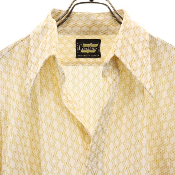 Cassino 70s ヴィンテージ 総柄 長袖 シャツ ベージュ系 Cassino メンズ