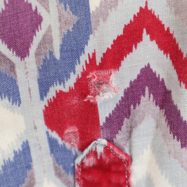 FRONTIER SERIES フロンティアシリーズ 80s ヴィンテージ 総柄 長袖 ボタンダウンシャツ L グレー×レッド×ブルー系 メンズ