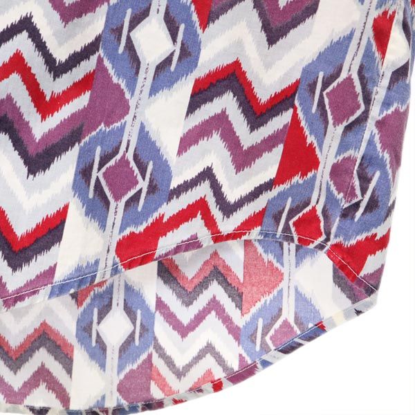 FRONTIER SERIES フロンティアシリーズ 80s ヴィンテージ 総柄 長袖 ボタンダウンシャツ L グレー×レッド×ブルー系 メンズ