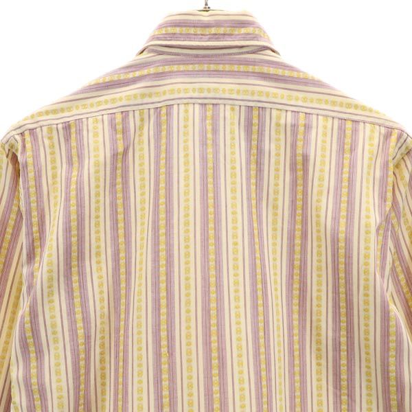 Rupert Rhodes 80s ヴィンテージ ストライプ柄 長袖 シャツ イエローベージュ系 メンズ