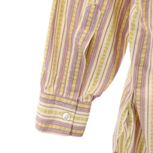 Rupert Rhodes 80s ヴィンテージ ストライプ柄 長袖 シャツ イエローベージュ系 メンズ