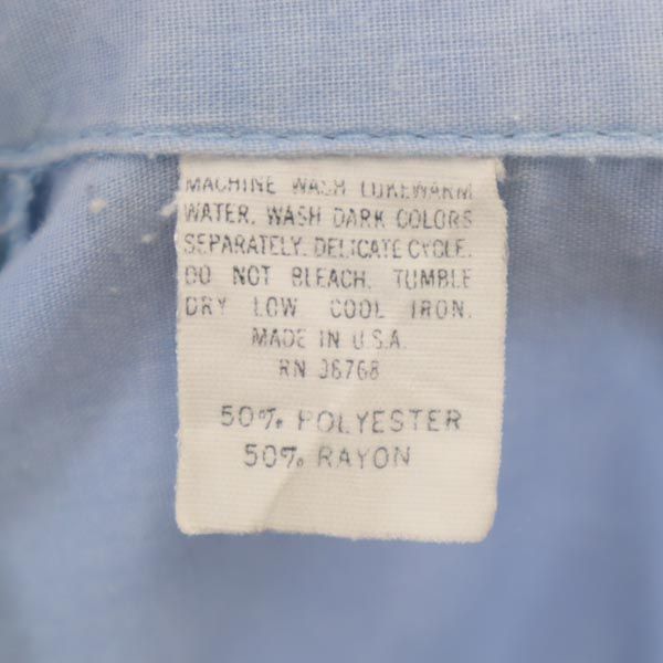 HAWAII BLUES 80s ヴィンテージ USA製 半袖 アロハシャツ M ブルー系 開襟 メンズ