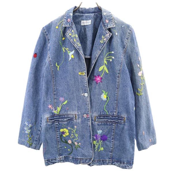FRENCH DRESSING フレンチドレッシング 花柄刺繍 デニムジャケット ジージャン レディース