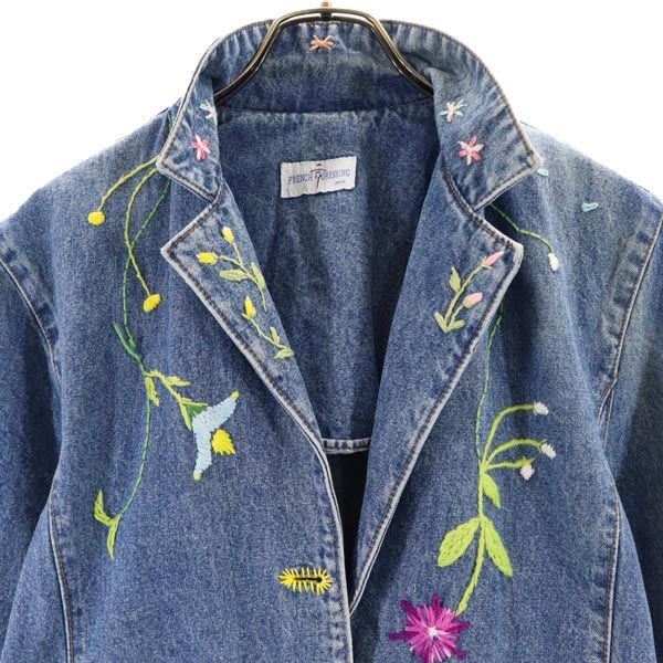 FRENCH DRESSING フレンチドレッシング 花柄刺繍 デニムジャケット ジージャン レディース
