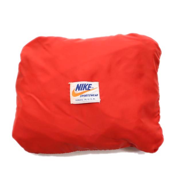 NIKE ナイキ 70s オレンジスオッシュ ヴィンテージ USA製 長袖 パッカブル ハーフジップ アノラックパーカー M レッド プルオーバー メンズ