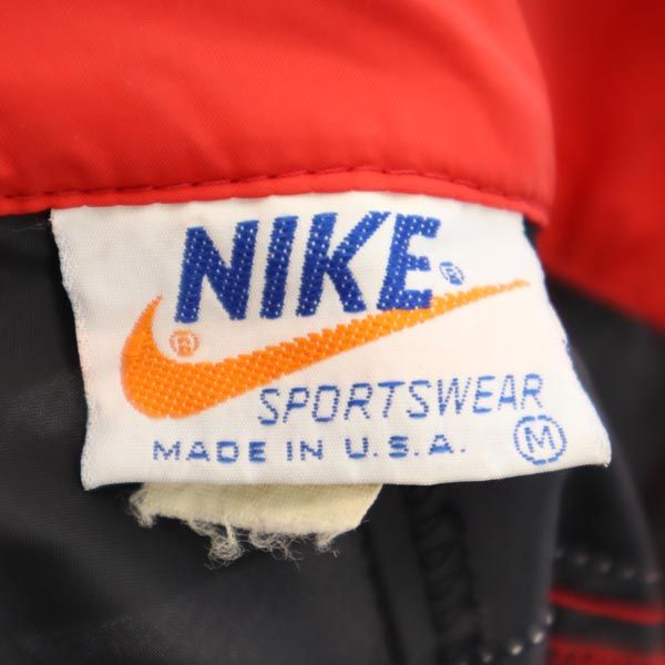 NIKE ナイキ 70s オレンジスオッシュ ヴィンテージ USA製 長袖 パッカブル ハーフジップ アノラックパーカー M レッド プルオーバー メンズ