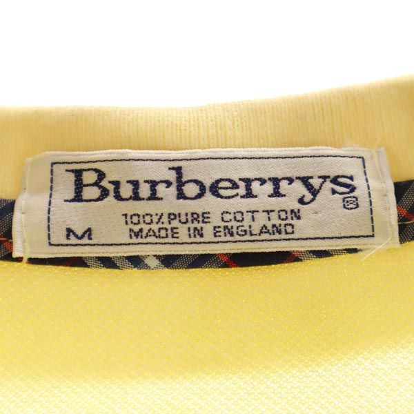 Burberrys バーバリーズ 90s オールド 半袖 ポロシャツ M イエロー系 鹿の子 メンズ