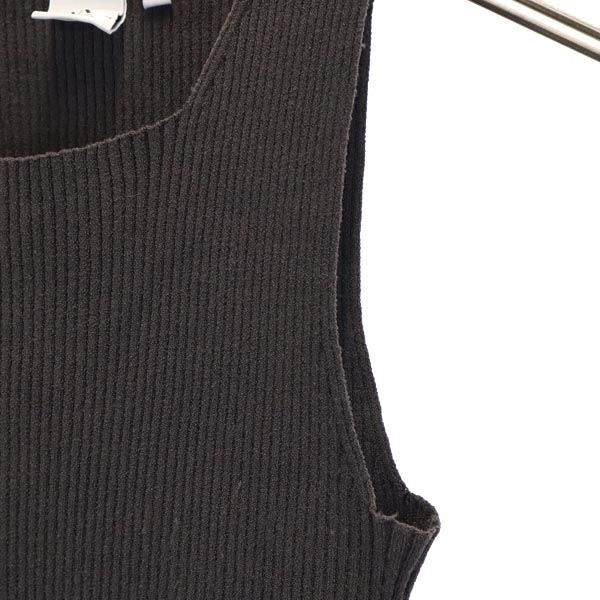 ARMANI EXCHANGE アルマーニエクスチェンジ ノースリーブ リブニット タンクトップ M チャコールブラウン系 レディース