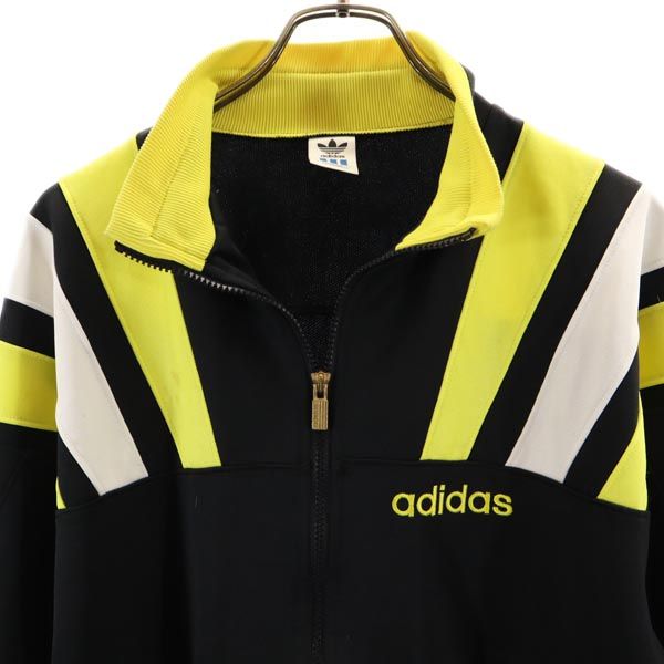 adidas アディダス 80s デサント製 ヴィンテージ 長袖 トラックジャケット XO ブラック ビッグサイズ メンズ