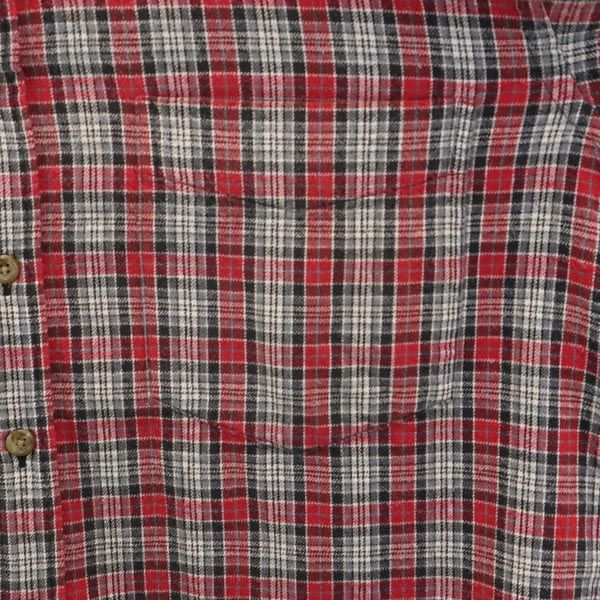 CHAPS チャップス チェック 長袖 ボタンダウンシャツ M レッド系 メンズ
