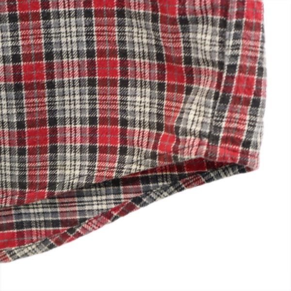 CHAPS チャップス チェック 長袖 ボタンダウンシャツ M レッド系 メンズ