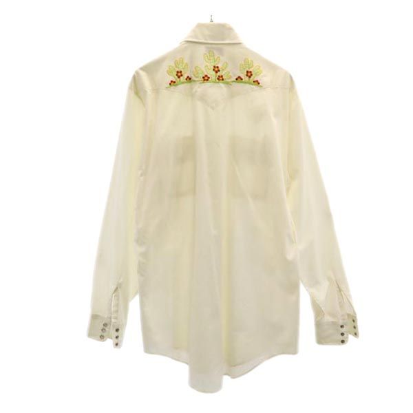 KING SIZE キングサイズ 70s ヴィンテージ 長袖 ウエスタンシャツ 37 オフホワイト系 メンズ