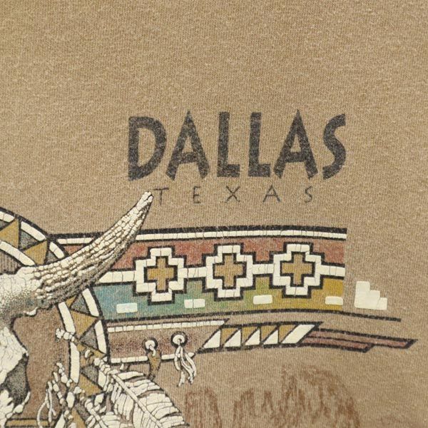 SANSEGAL 90s オールド USA製 ネイティブプリント 半袖 Tシャツ XL ブラウン系 SANSEGAL メンズ