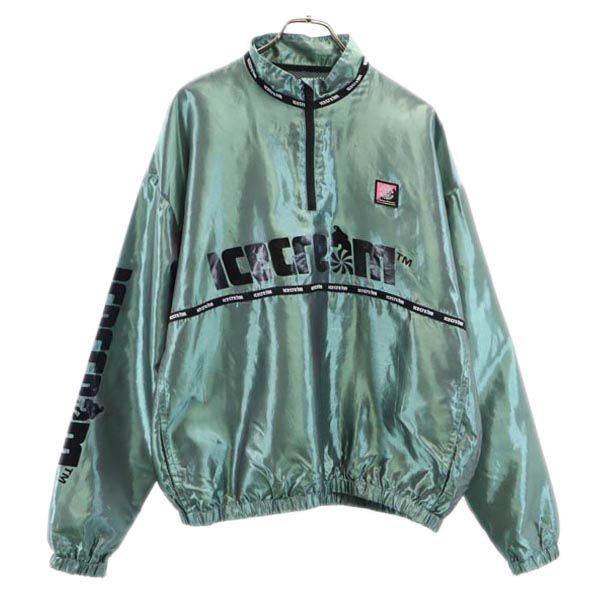 ICE CREAM アイスクリーム 長袖 ハーフジップ プルオーバー ジャケット L グリーン メンズ