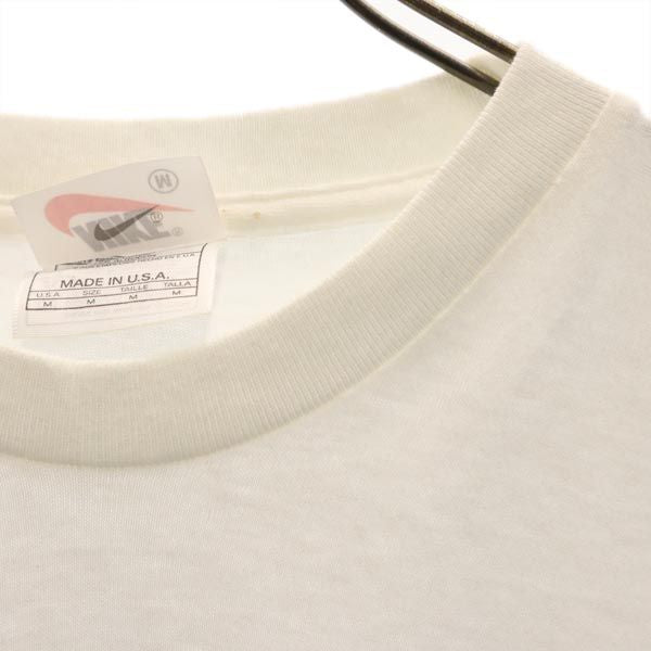 NIKE ナイキ 90s オールド USA製 バックプリント 半袖 Tシャツ M ホワイト系 メンズ
