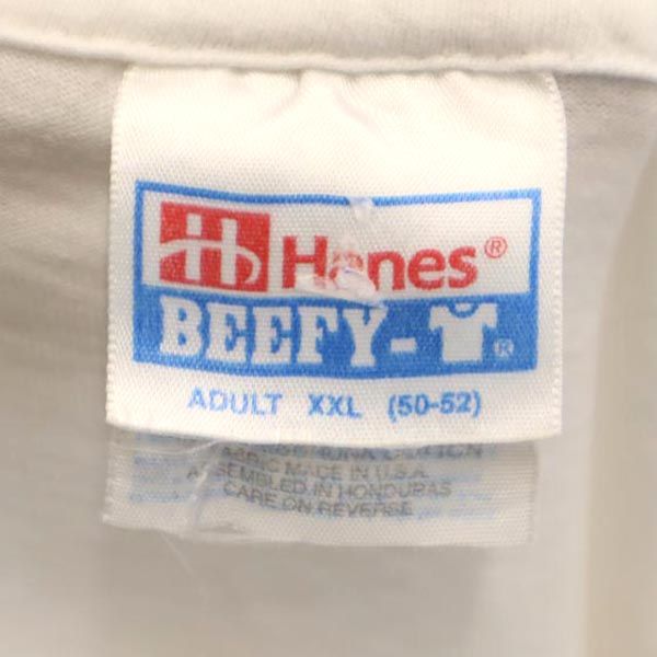 ヘインズ 90s オールド USA製 プリント 半袖 Tシャツ XXL ホワイト系 Hanes ビッグサイズ メンズ