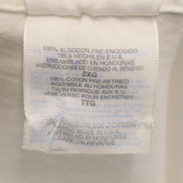 ヘインズ 90s オールド USA製 プリント 半袖 Tシャツ XXL ホワイト系 Hanes ビッグサイズ メンズ