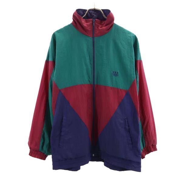 JCPenney ジェイシーペニー 80s ヴィンテージ USAオリンピック 長袖 ナイロンジャケット M グリーン×ボルドー 他 メンズ