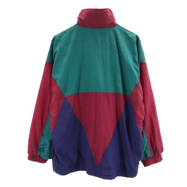 JCPenney ジェイシーペニー 80s ヴィンテージ USAオリンピック 長袖 ナイロンジャケット M グリーン×ボルドー 他 メンズ