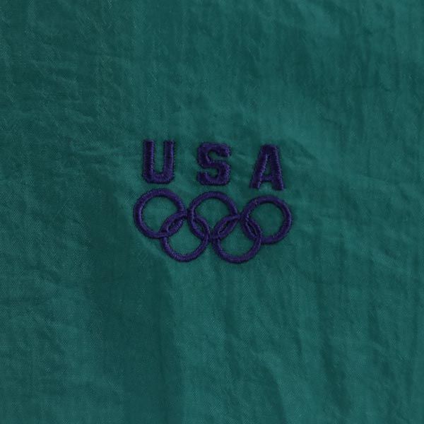 JCPenney ジェイシーペニー 80s ヴィンテージ USAオリンピック 長袖 ナイロンジャケット M グリーン×ボルドー 他 メンズ