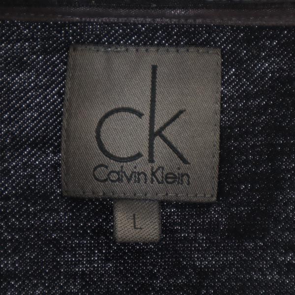 ck Calvin Klein シーケー カルバンクライン 半袖 ポロシャツ L ブラック 鹿の子 メンズ