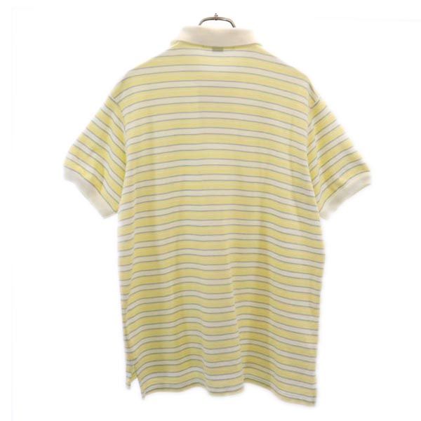 ポロバイラルフローレン ボーダー柄 半袖 ポロシャツ XL イエロー系 Polo by Ralph Lauren 鹿の子 メンズ