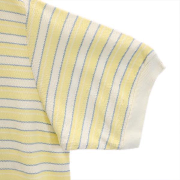 ポロバイラルフローレン ボーダー柄 半袖 ポロシャツ XL イエロー系 Polo by Ralph Lauren 鹿の子 メンズ