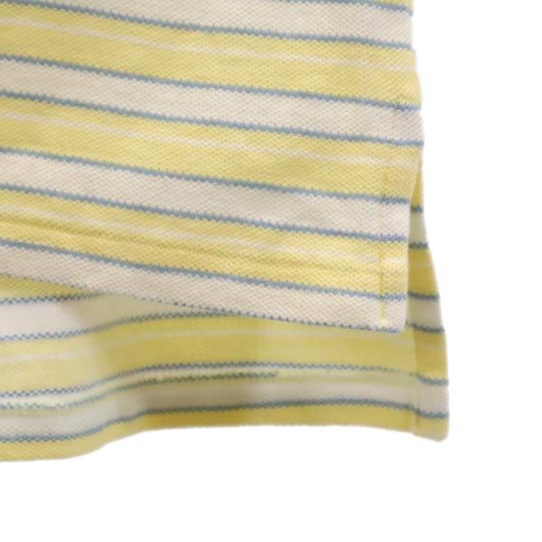 ポロバイラルフローレン ボーダー柄 半袖 ポロシャツ XL イエロー系 Polo by Ralph Lauren 鹿の子 メンズ