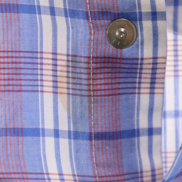 VINTAGE ヴィンテージ 70s 80s チェック 長袖 ウエスタンシャツ ブルー系 メンズ