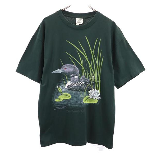 BARA-QU-DA 90s オールド アニマルプリント 半袖 Tシャツ M 緑系 メンズ