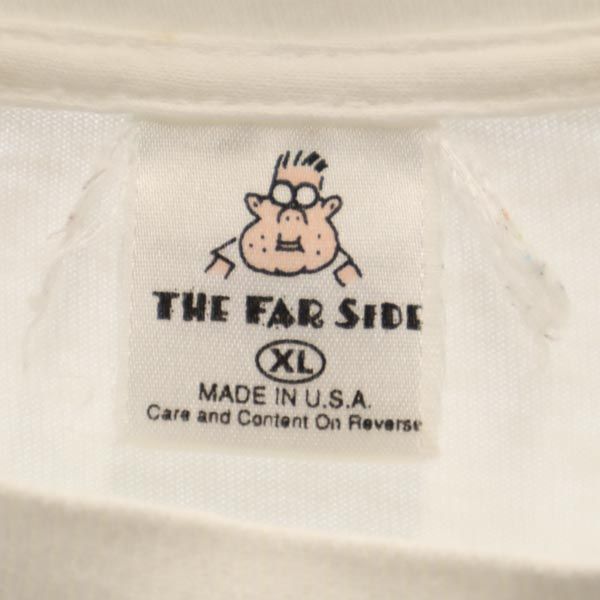 ファーサイド 90s オールド USA製 プリント 半袖 Tシャツ XL 白 THE FAR SIDE メンズ