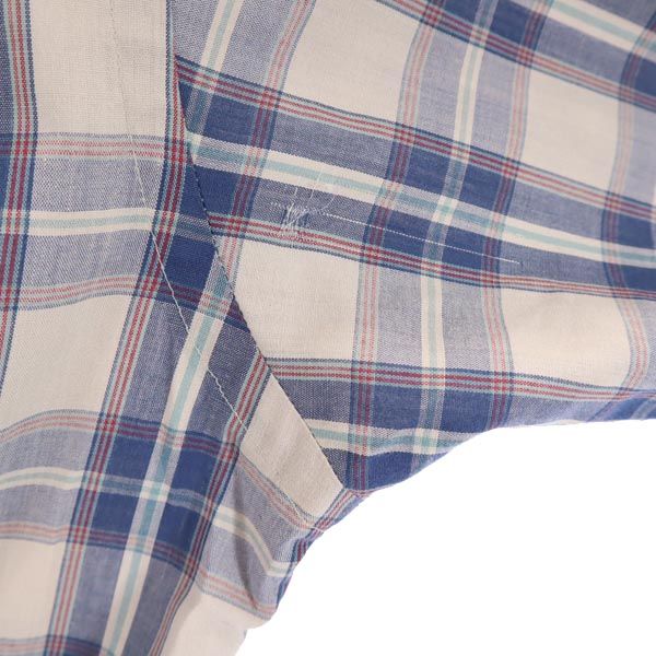 SUPERFINE POPLIN Maloufs 80s ヴィンテージ USA製 チェック柄 長袖 ボタンダウンシャツ M ブルー系 メンズ