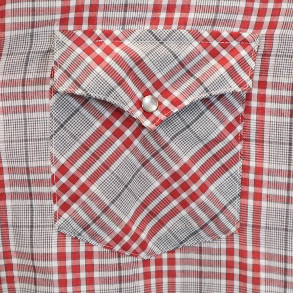 VINTAGE ヴィンテージ 80s チェック 長袖 ウエスタンシャツ レッド系 メンズ