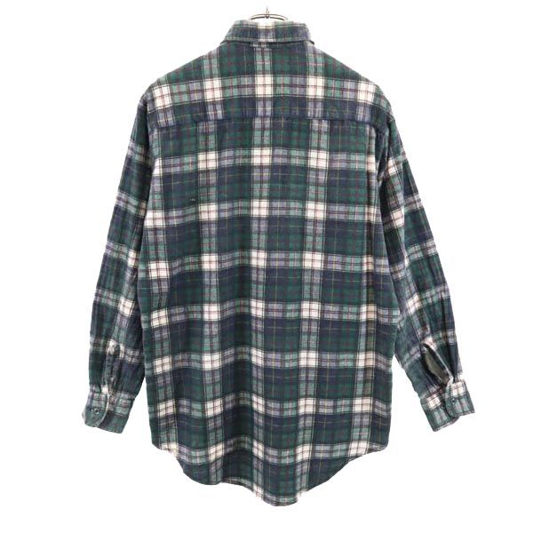 Dickies ディッキーズ 90s オールド チェック 長袖 シャツ M グリーン系 プリントネル メンズ