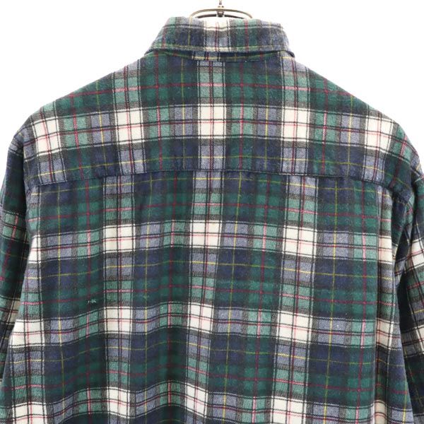Dickies ディッキーズ 90s オールド チェック 長袖 シャツ M グリーン系 プリントネル メンズ