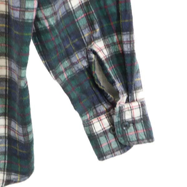 Dickies ディッキーズ 90s オールド チェック 長袖 シャツ M グリーン系 プリントネル メンズ