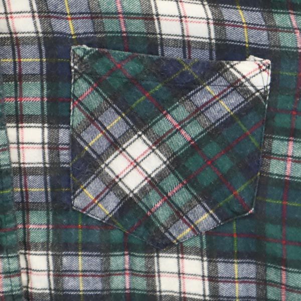 Dickies ディッキーズ 90s オールド チェック 長袖 シャツ M グリーン系 プリントネル メンズ