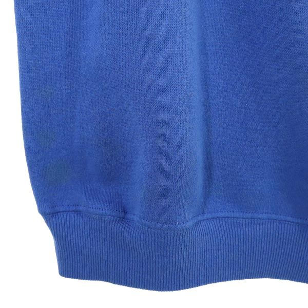 Hanes ヘインズ 80s USA製 プリント 長袖 トレーナー L 青 スウェット 裏起毛 メンズ
