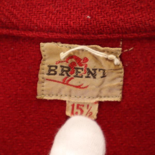 BRENT ブレント 40s ヴィンテージ 三角マチ 長袖 シャツ 15.5 レッド レディース