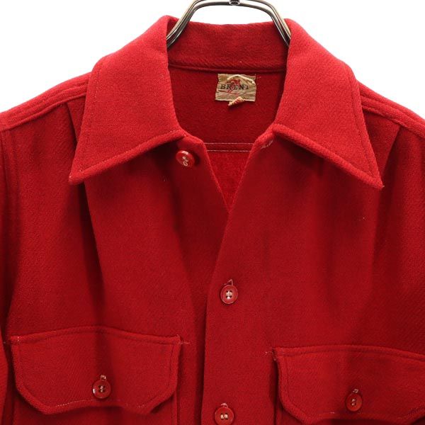 BRENT ブレント 40s ヴィンテージ 三角マチ 長袖 シャツ 15.5 レッド レディース