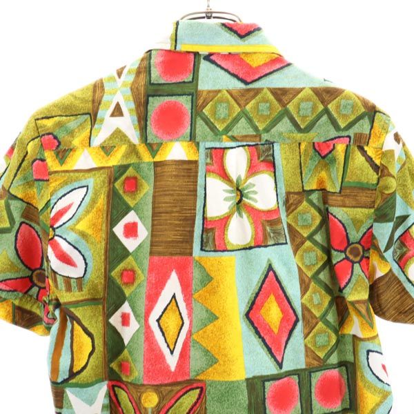 KENNINGTON ケニントン 70s ヴィンテージ 総柄 半袖 シャツ S メンズ