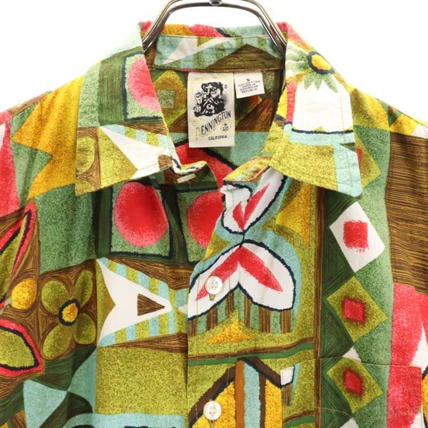 KENNINGTON ケニントン 70s ヴィンテージ 総柄 半袖 シャツ S メンズ