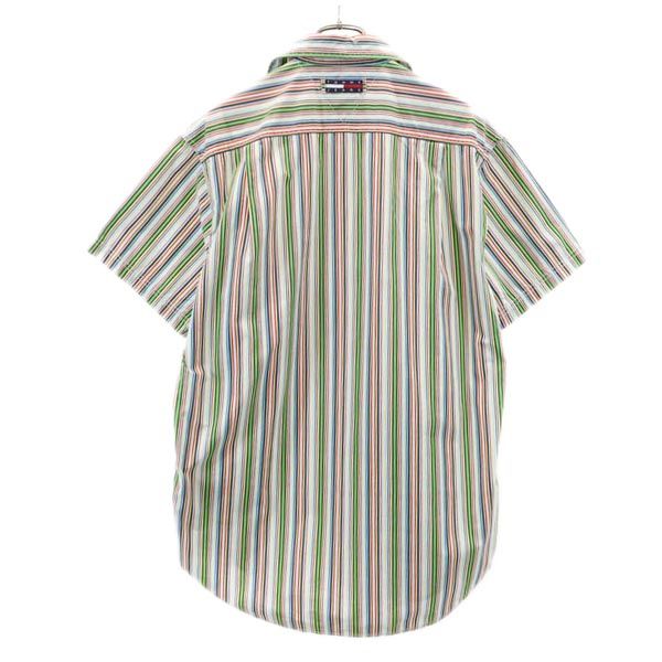 Tommy Jeans トミー ジーンズ 90s オールド フラッグタグ ストライプ柄 半袖 シャツ S TOMMY HILFIGER メンズ