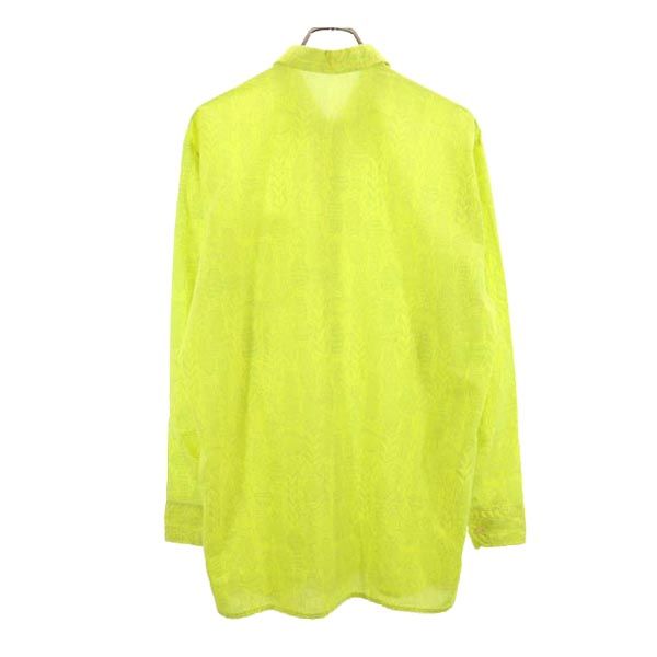 VINTAGE ヴィンテージ 70s 総柄 長袖 シャツ イエロー メンズ