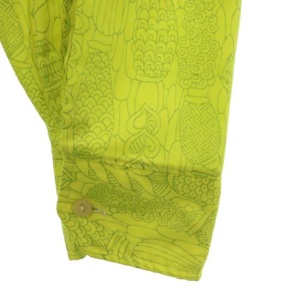 VINTAGE ヴィンテージ 70s 総柄 長袖 シャツ イエロー メンズ