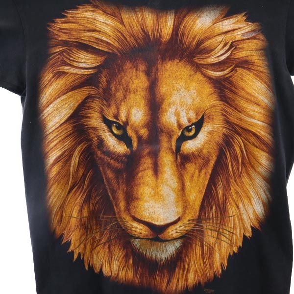 TENNESSEE RIVER テネシーリバー 90s オールド USA製 ライオン柄 プリント 半袖 Tシャツ M ブラック系 メンズ