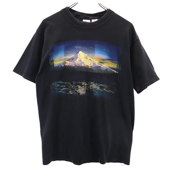 SOFFE ソフィー USA製 オールド プリント 半袖 Tシャツ M ブラック メンズ